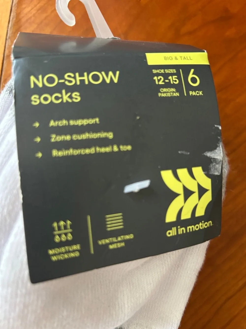 Men's No Show Striped Athletic Socks 12pk- All in Motion- Gray/White size 6-12